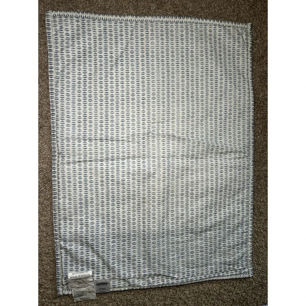 Sonoma Quilted Cotton Pillow Covers Aztec Hobo Comfort Home Casual Blue White 3